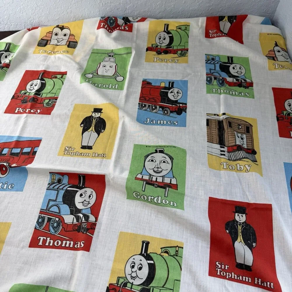 Vintage Thomas Train Bed Set 55”x40” Comforter Top & Fitted Sheets 1992 Britt
